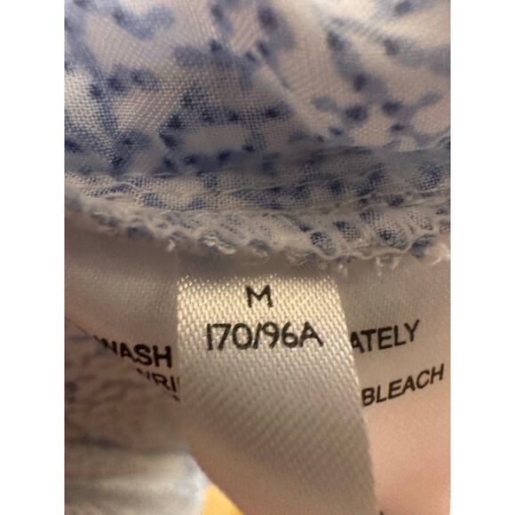 Maeve x Anthropologie Aveiro Flutter-Sleeved Buttondown Blue Motif Sz Medium - Picture 9 of 9